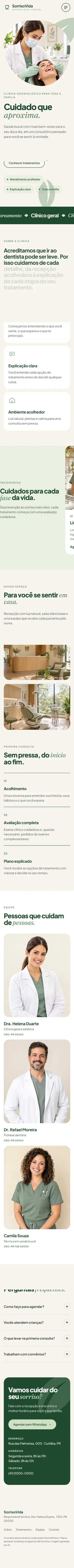 Conceito Clínica acolhedora, versão para celular